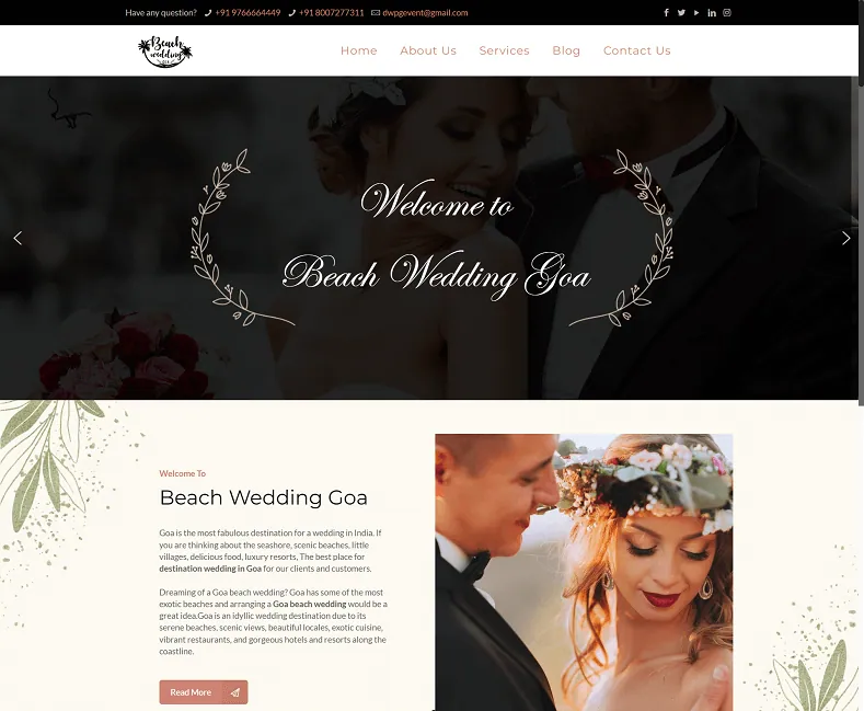 Beach Wedding Goa website