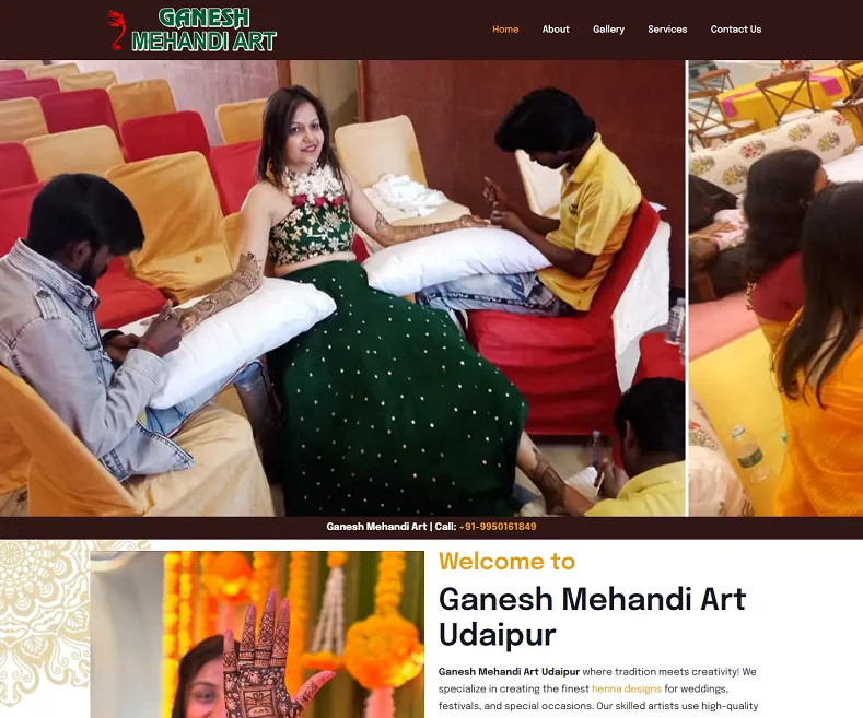 Ganesh Mehandi Art Udaipur website