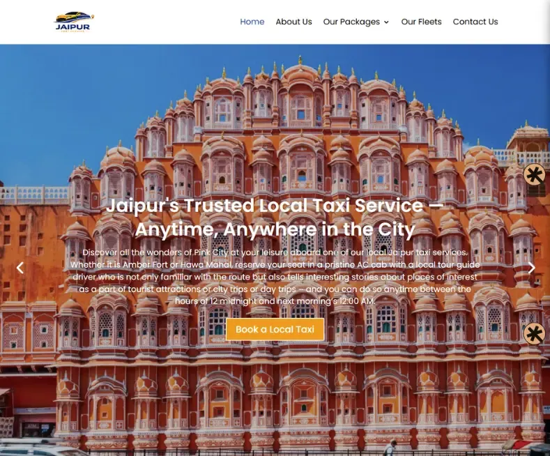 Jaipur Taxi and Cab Service website