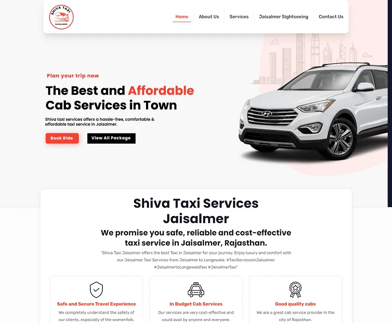 Shiva Taxi Jaisalmer website