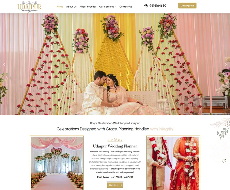 Udaipur Wedding Planner website